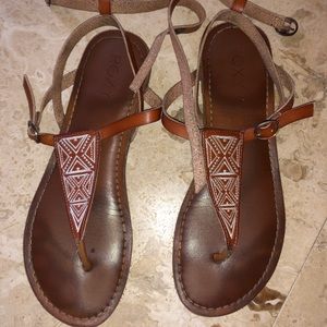 Roxy scrappy brown sandal